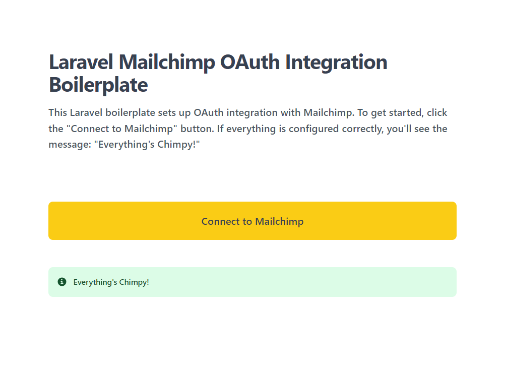 Laravel Mailchimp OAuth Integration Boilerplate